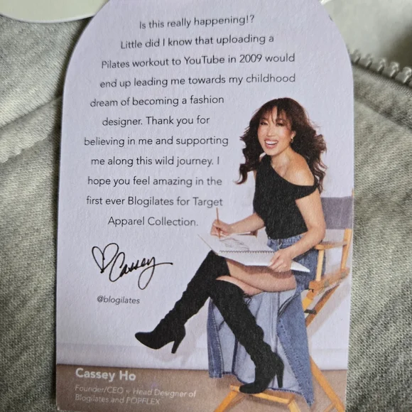 NWT Blogilates Marshmallow Full Zip Hoodie Sweatshirt Heathered Gray - Picture 13 of 13